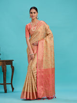 Mimosa Women's Woven Design Kanjivaram Art Silk Saree With Blouse Piece : SA00001227TSFREE