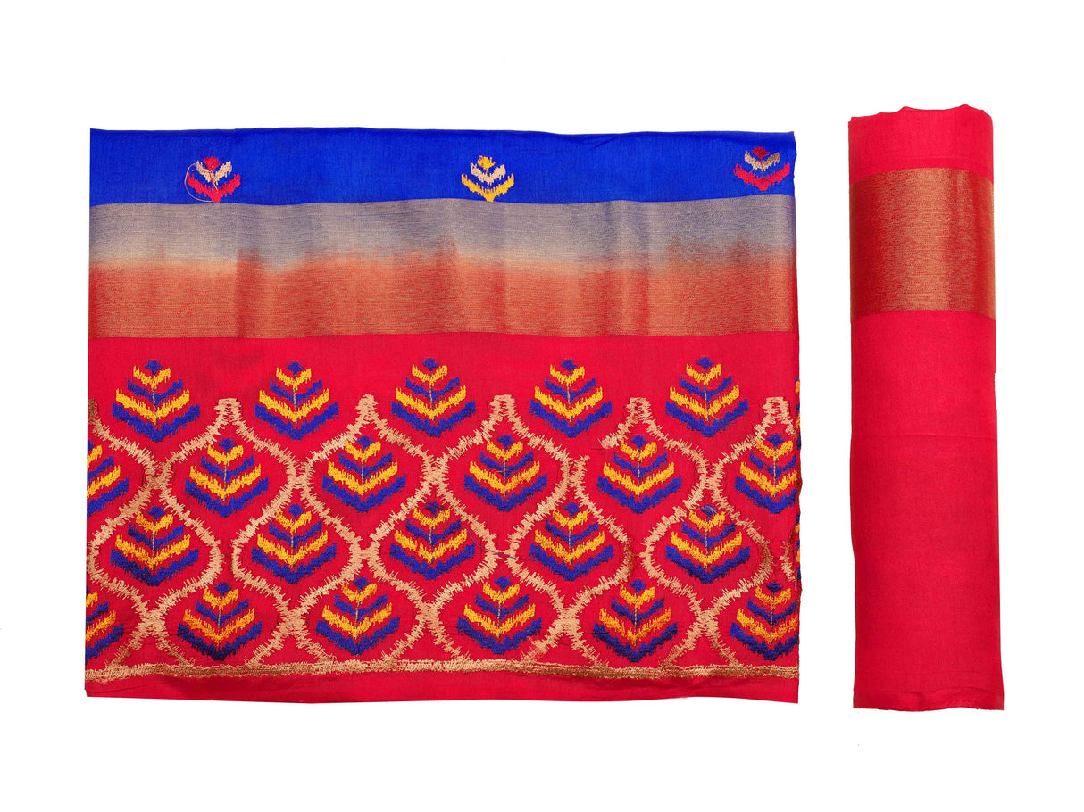 Mimosa Womens Art Silk Saree Kanjivaram Royal Blue Color