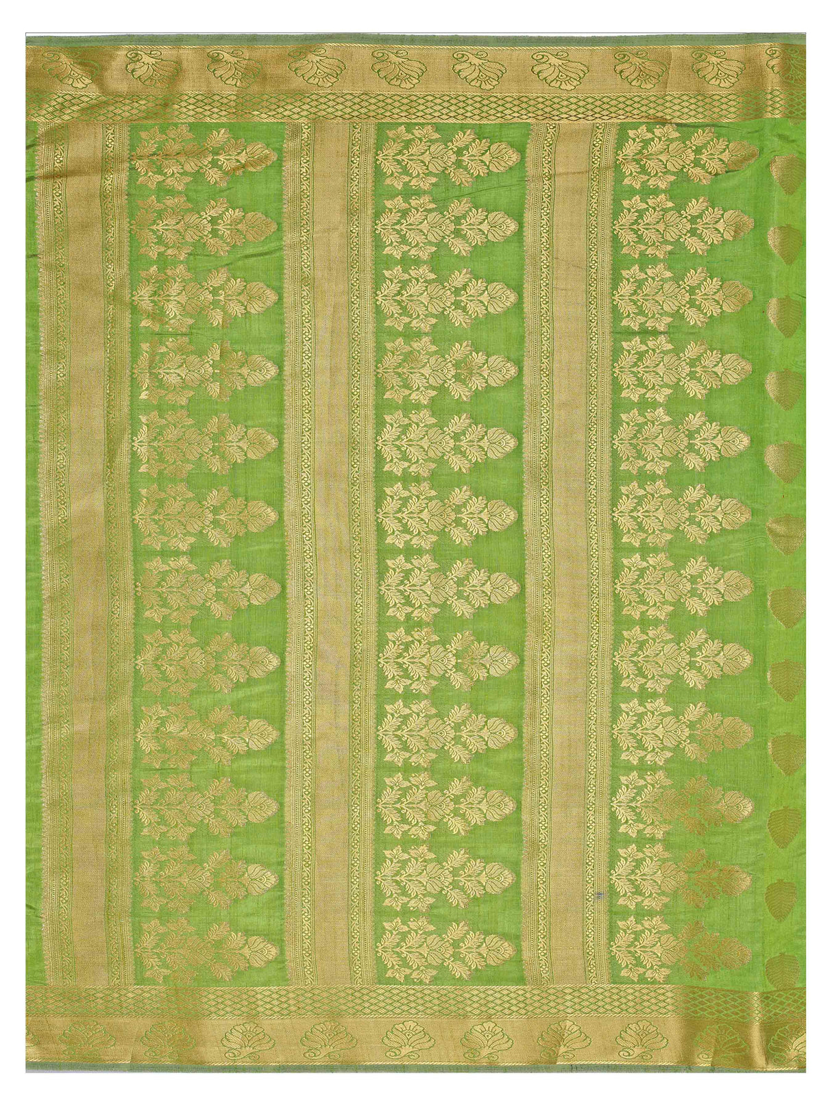 Mimosa Womens Tussar Silk Saree Kanjivaram style Olive Color