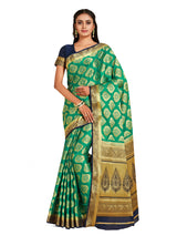 Mimosa Womens Crepe Saree Mysore Silk Rama Color