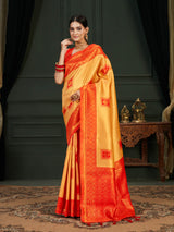 Mimosa Women's Woven Design Kanjivaram Art Silk Saree With Blouse Piece : SA0000898PC