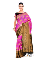 Mimosa Womens Art Silk Saree Kanjivaram Pink Color