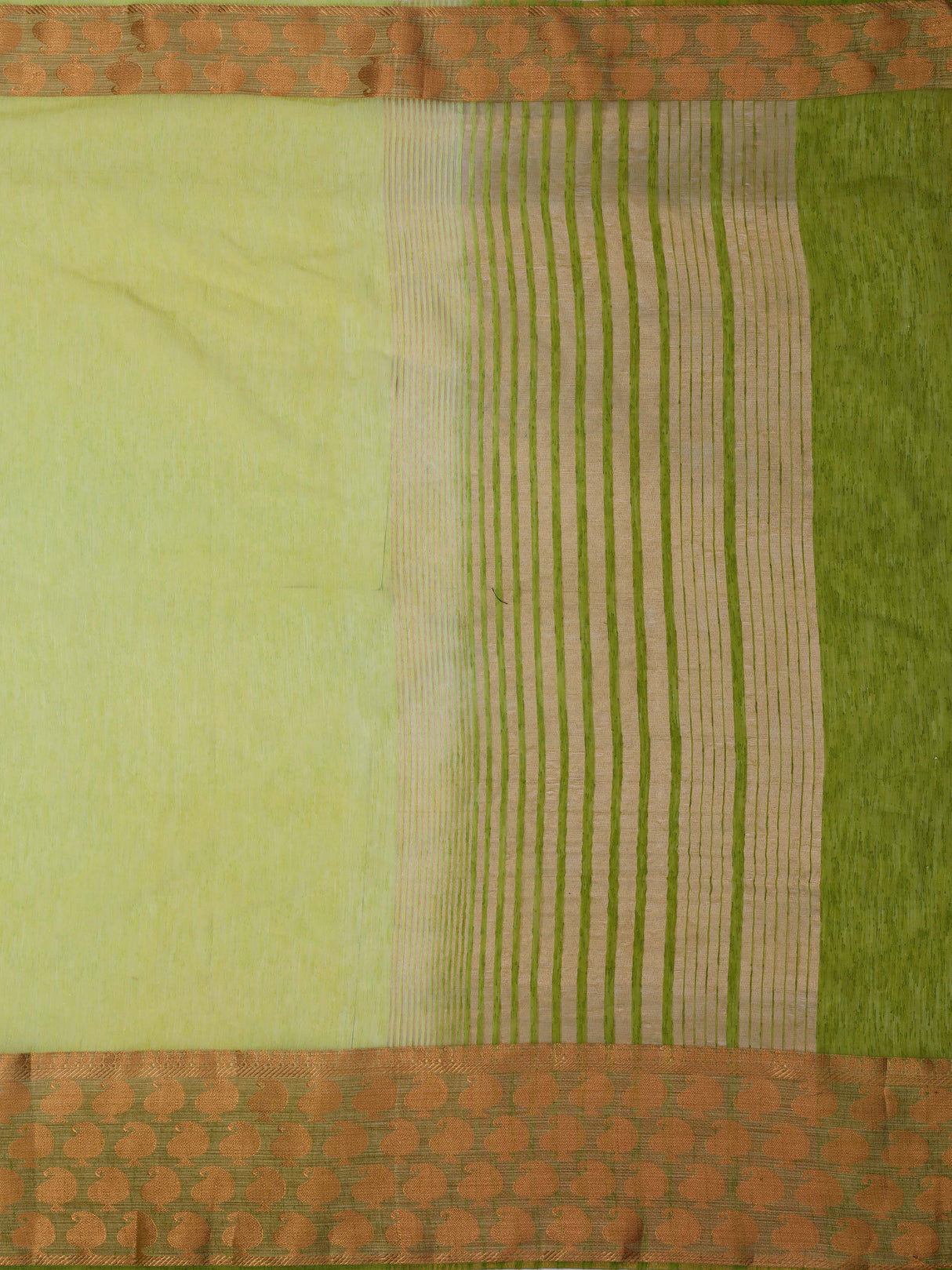 Mimosa Womens Linen Saree Kanjivaram style Pista Color