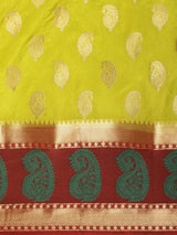 Mimosa Womens Art Silk Saree Kanjivaram Yellow Color