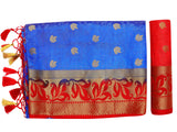 Mimosa Womens Art Silk Saree Kanjivaram Royal Blue Color