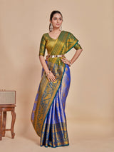 Mimosa Women's Woven Design Kanjivaram Style Art Silk Saree With Blouse Piece : SA00001288RBFREE