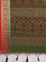 Mimosa Womens Art Silk Saree Kanjivaram Green Color