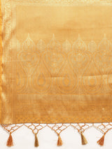 Mimosa Womens Crepe Saree Mysore Silk Mustard Color