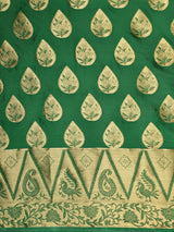 Mimosa Womens Crepe Saree Mysore Silk Green Color