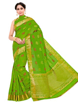 Mimosa Womens Art Silk Saree Kanjivaram Olive Color