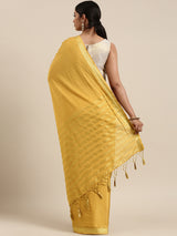 Mimosa Womens Crepe Saree Mysore Silk Chiku Color