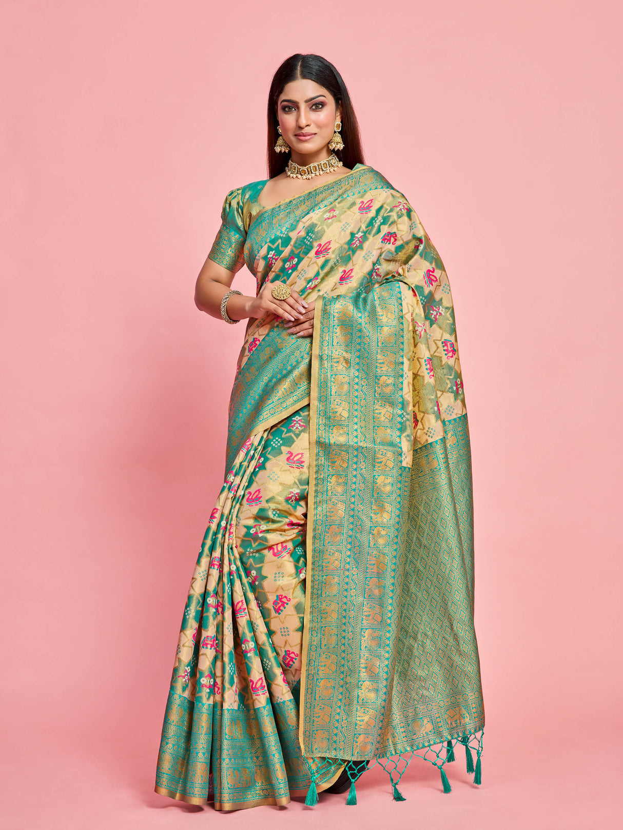 Mimosa Women's Woven Design Kanjivaram Art Silk Saree With Blouse Piece : SA00001232SFFREE