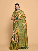 Mimosa Women's Woven Design Kanjivaram Art Silk Saree With Blouse Piece : SA00001232BGFREE