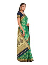 Mimosa Womens Crepe Saree Mysore Silk Rama Color