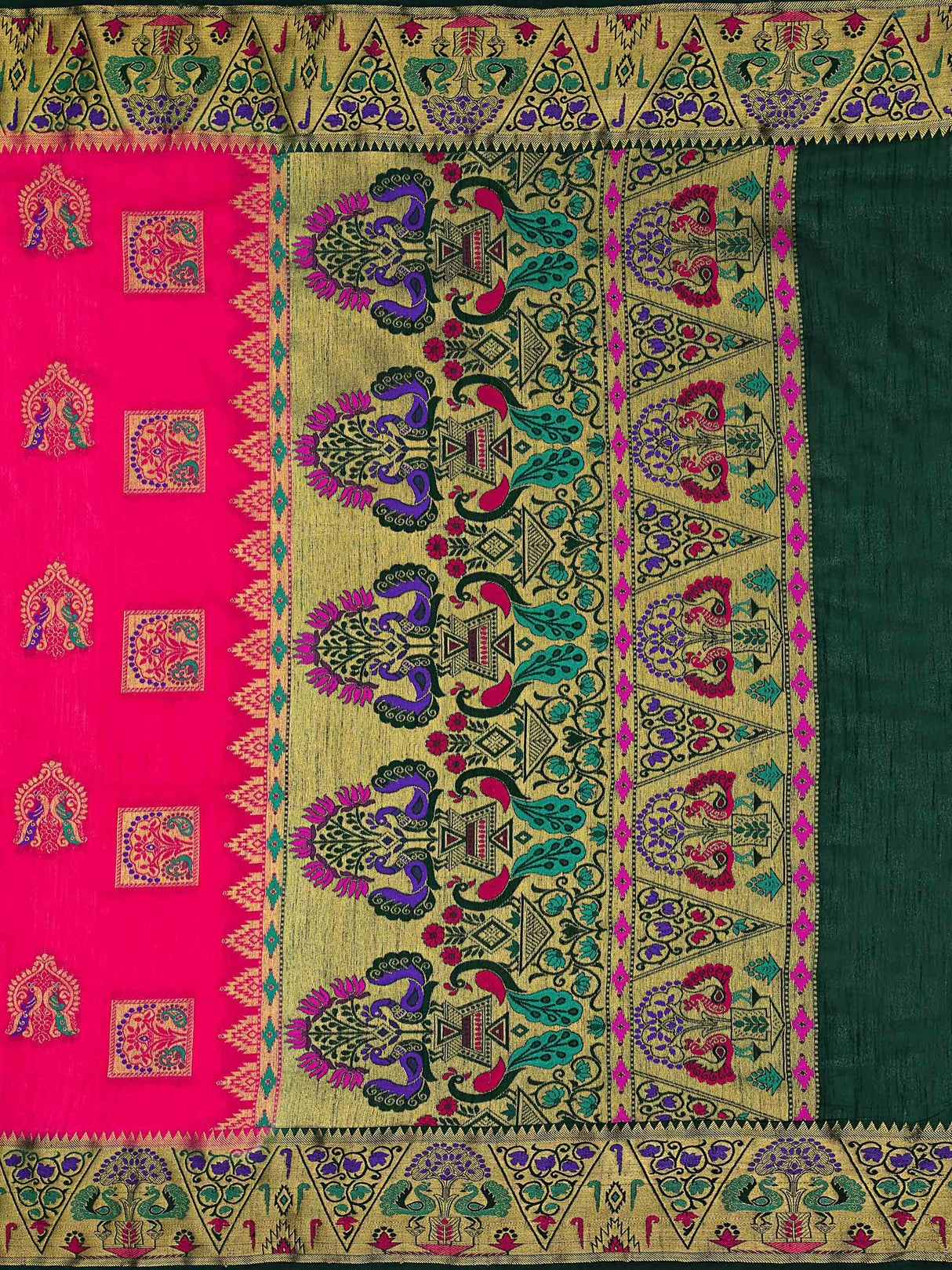 Mimosa Womens Art Silk Saree Dharmavaram Strawberry Color