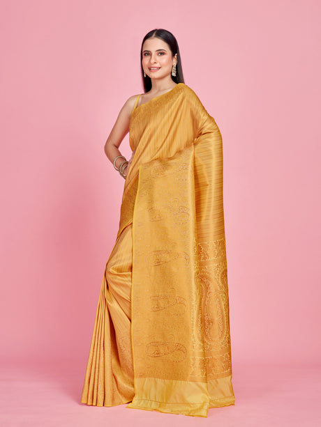 Mimosa Women's Woven Design Kanjivaram Style Art Silk Saree With Blouse Piece : SA00001376TSFREE