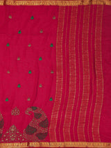 Mimosa Womens Chiffon Saree Banarasi Maroon Color