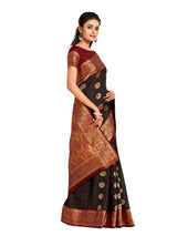 Mimosa Womens Art Silk Saree Dharmavaram Chocolate Color