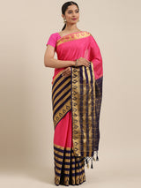 Mimosa Womens Crepe Saree Mysore Silk Gajjari Color