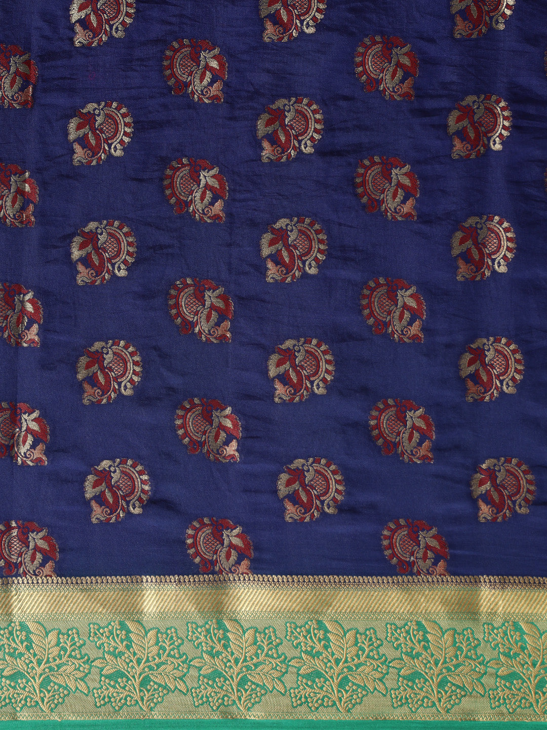 Mimosa Womens Art Silk Saree Kanjivaram Navy Blue Color