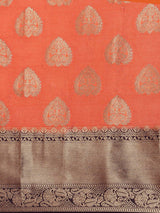 Mimosa Womens Art Silk Saree Kanjivaram Peach Color