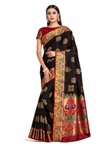 Mimosa Womens Art Silk Saree Dharmavaram Chocolate Color