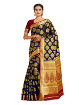 Mimosa Womens Crepe Saree Mysore Silk Black Color