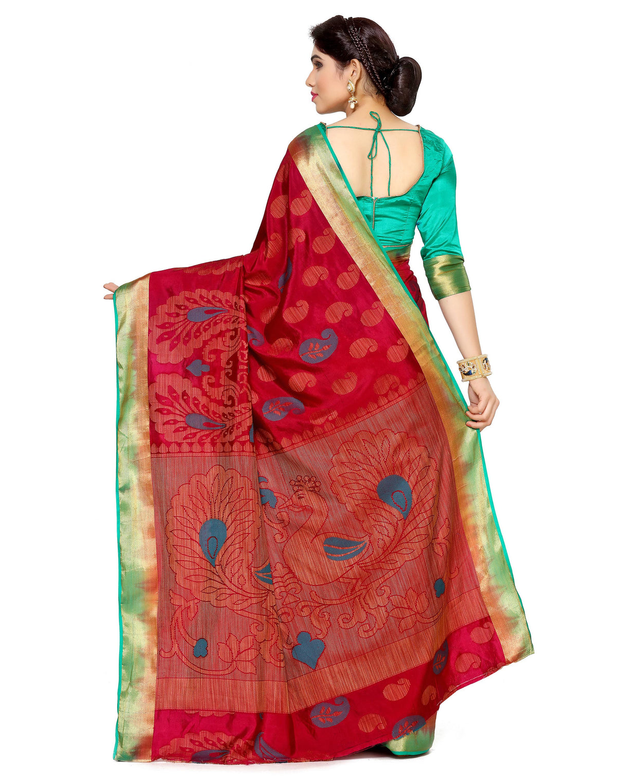 Mimosa Womens Art Silk Saree Kanjivaram Maroon Color