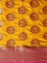 Mimosa Womens Art Silk Saree Kanjivaram Mustard Color