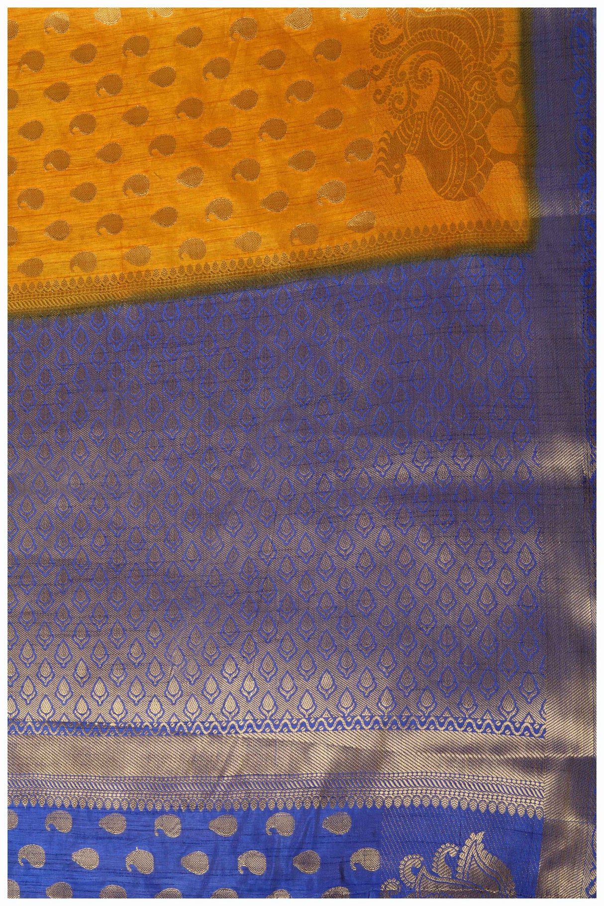 Mimosa Womens Art Silk Saree Kanjivaram Mustard Color