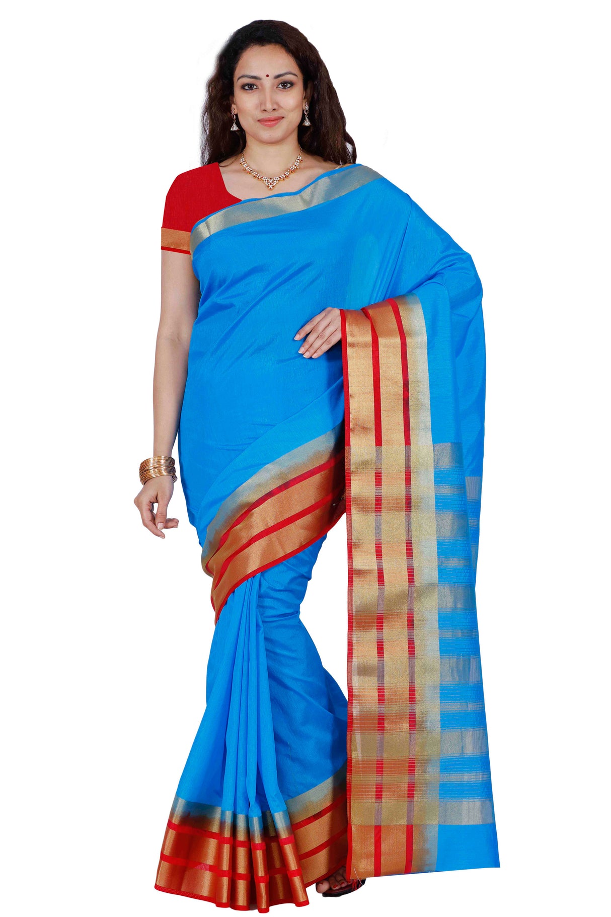 Mimosa Womens Art Silk Saree Kanjivaram Ananda Color