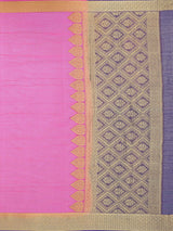 Mimosa Womens Art Silk Saree Kanjivaram style Pink Color