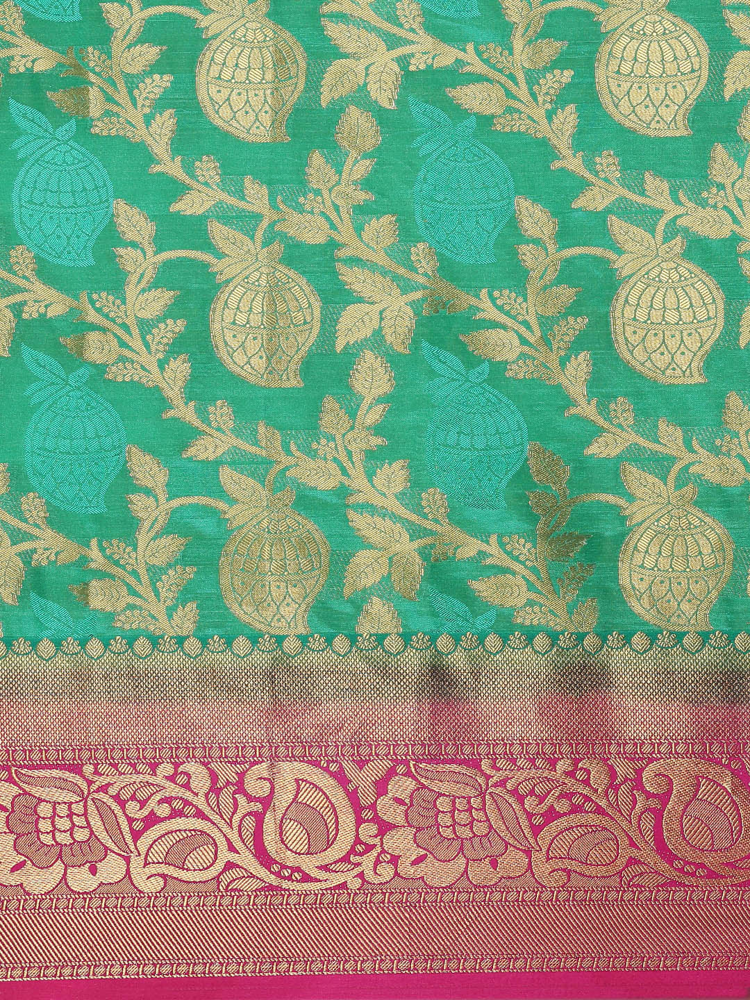 Mimosa Womens Art Silk Saree Kanjivaram Rama Color