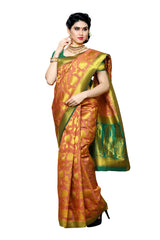 Mimosa Womens Art Silk Saree Kanjivaram Peach Color