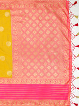 Mimosa Women's Woven Design Kanjivaram Style Art Silk Saree With Blouse Piece : SA0000869GD