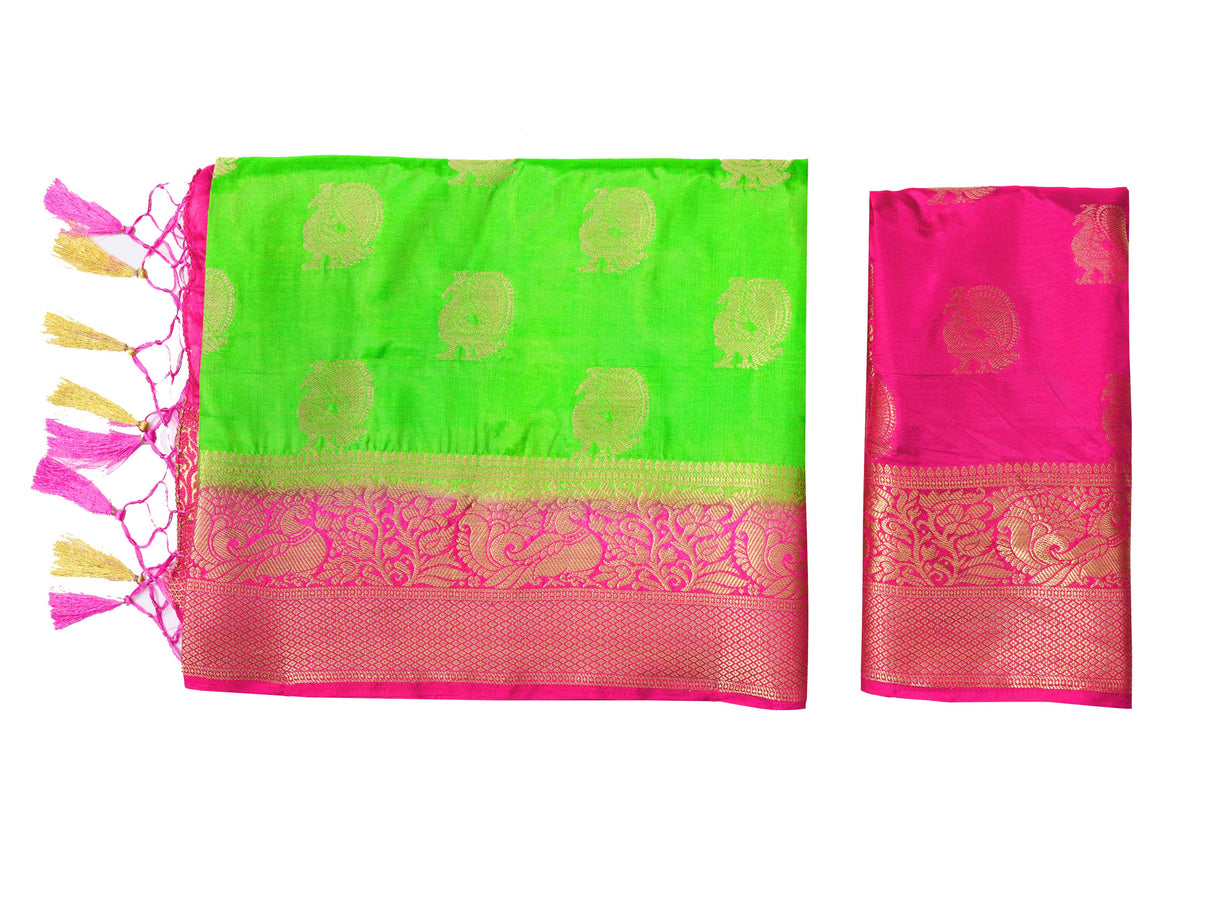 Mimosa Womens Art Silk Saree Kanjivaram Liril Color