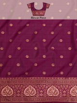 Mimosa Women's Woven Design Kanjivaram Style Art Silk Saree With Blouse Piece : SA00001251PNKFREE