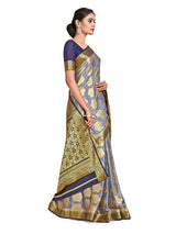 Mimosa Womens Crepe Saree Mysore Silk Grey Color