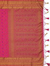 Mimosa Womens Art Silk Saree Kanjivaram Strawberry Color