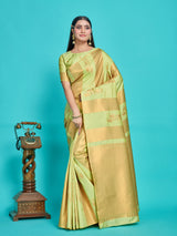 Mimosa Women's Woven Design Kanjivaram Style Art Silk Saree With Blouse Piece : SA00001383PSFREE