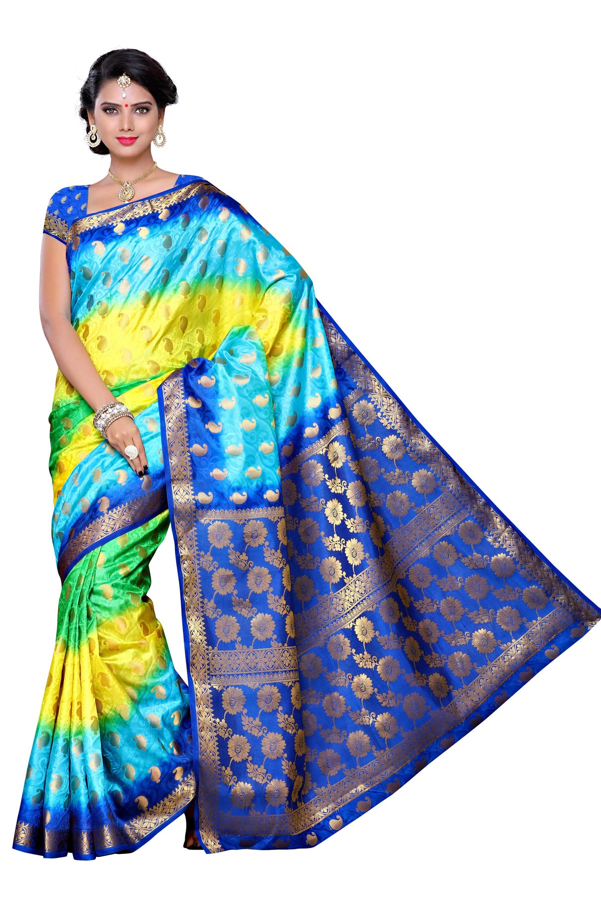 Mimosa Womens Art Silk Saree Kanjivaram Multi Color