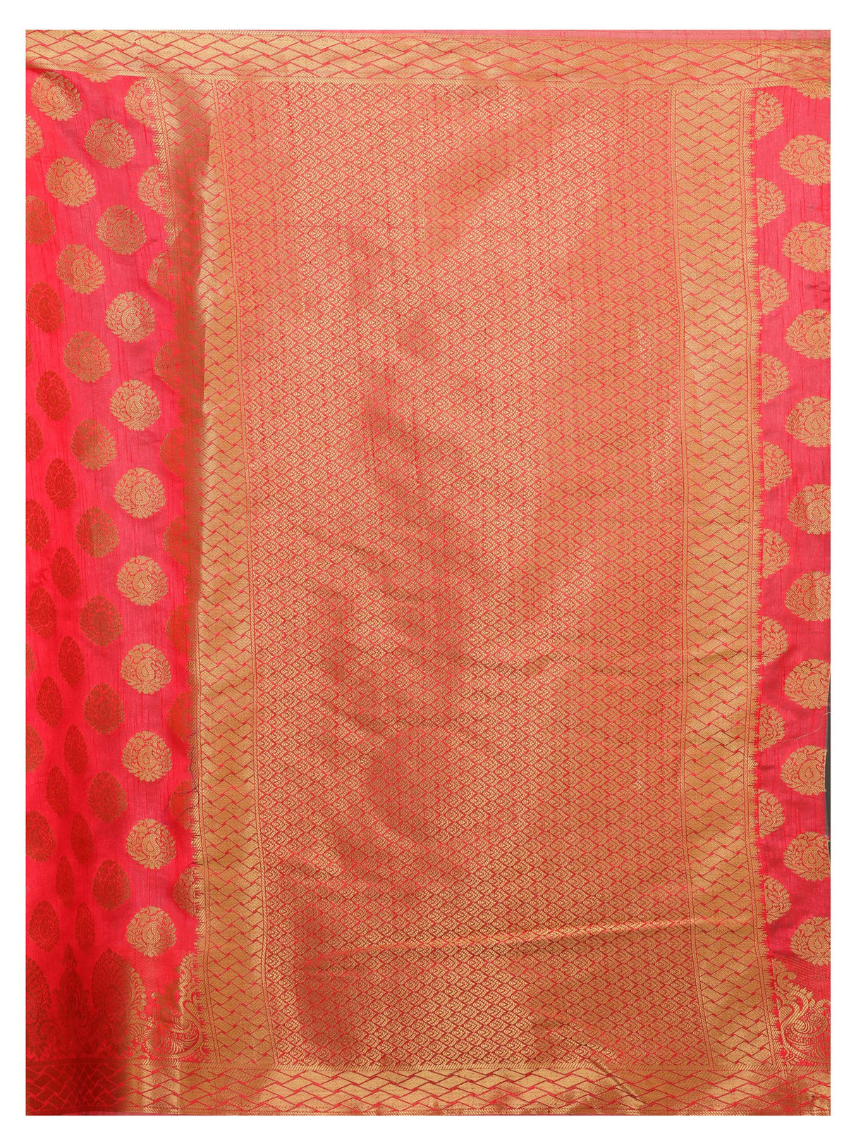 Mimosa Womens Art Silk Saree Kanjivaram Strawberry Color