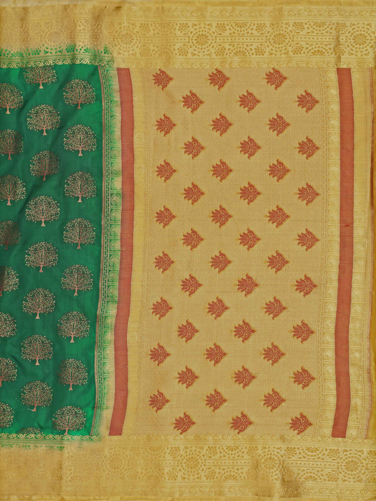 Mimosa Womens Art Silk Saree Kanjivaram Green Color