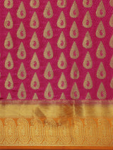 Mimosa Womens Art Silk Saree Kanjivaram Rani Color