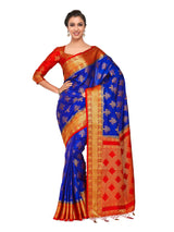 Mimosa Womens Art Silk Saree Kanjivaram Royal Blue Color