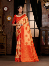 Mimosa Women's Woven Design Kanjivaram Art Silk Saree With Blouse Piece : SA0000889PC