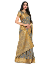 Mimosa Womens Art Silk Saree Kanjivaram Grey Color