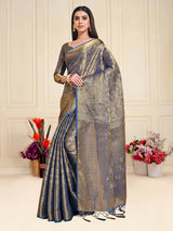 Mimosa Womens Art Silk Saree Kanjivaram Grey Color