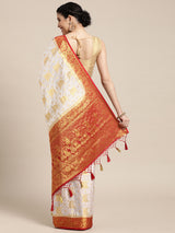 Mimosa Womens Crepe Saree Mysore Silk Halfwhite Color