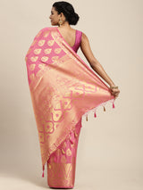 Mimosa Womens Crepe Saree Mysore Silk Gajjari Color